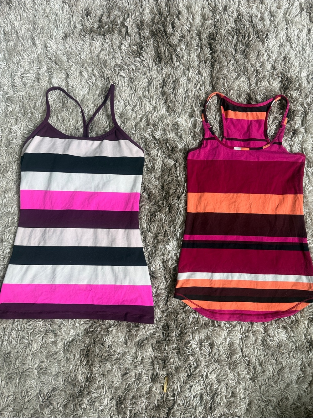 Lululemon Racer Back Tank Sz M & Lululemon Power Y Tank Top Size M